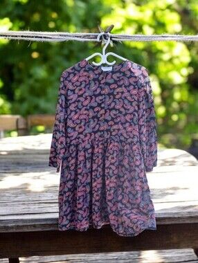 Pier 1 Skater Dress with Pink Paisley Print Vintage With Pockets.
